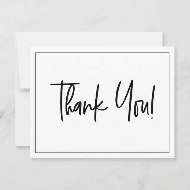 Chic Black White Business Social Media No Logo Thank You Card | Zazzle