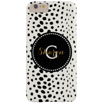 Chic Black White Cheetah Print Pattern Monogram Barely There Iphone 6 Plus Case by TintAndBeyond at Zazzle