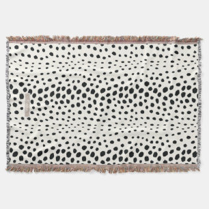 Chic black white cheetah print pattern monogram throw blanket