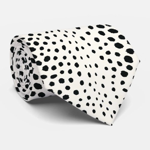 Chic black white cheetah print pattern monogram tie