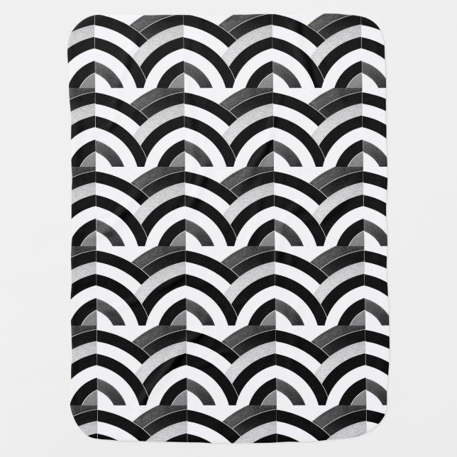 chic black/white chevrons swaddle blanket (Front)