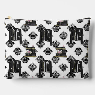 Chic Black & White Fashion Atelier Makeup Pouch