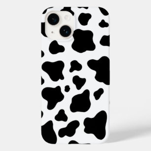 Chic black & white faux cowhide Case-Mate iPhone 14 case