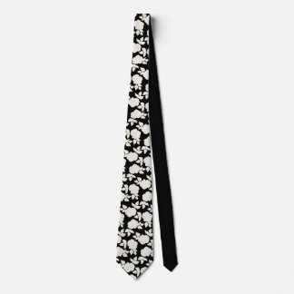 Chic Black &white floral pattern Neck Tie