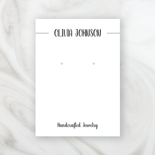 Chic Black White Jewelry Earring Display  Business Card