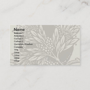 Chic Black White Leaf Botanical Art Nouveau Business Card