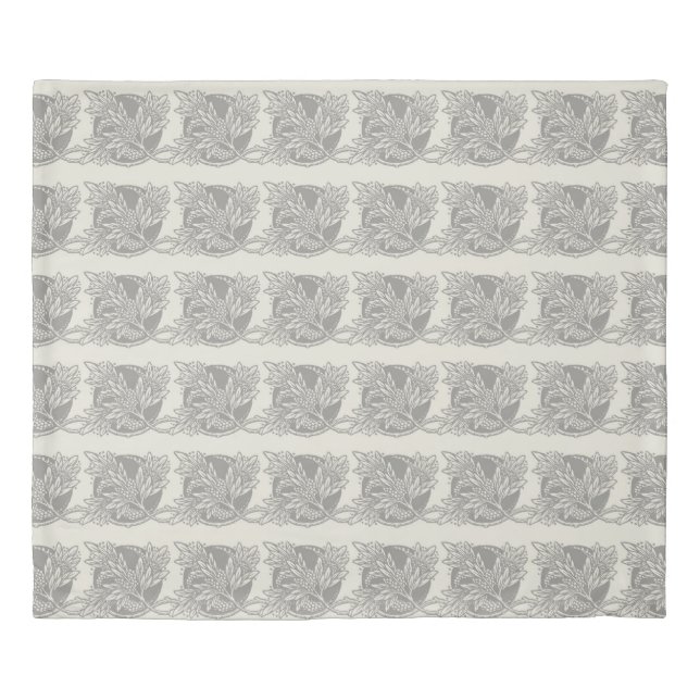 Chic Black White Leaf Botanical Art Nouveau Duvet Cover (Front)