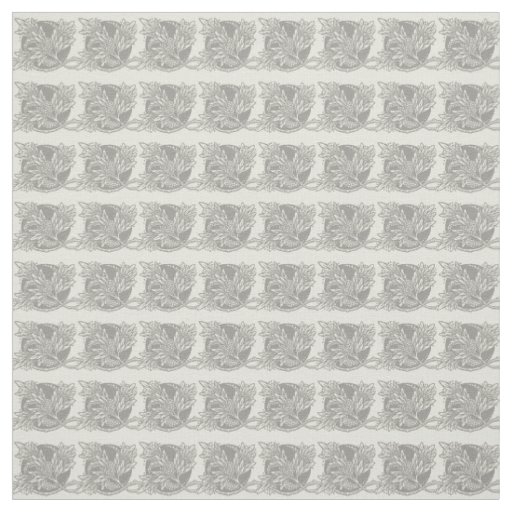Chic Black White Leaf Botanical Art Nouveau Fabric