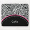 Chic Black White Leopard Print Pink Accent Name