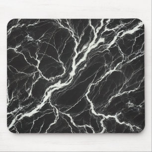 Chic Black & White Marble Look Glamour Mouse Pad