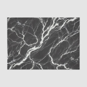 Chic Black & White Marble Look Glamour Tissue Paper
