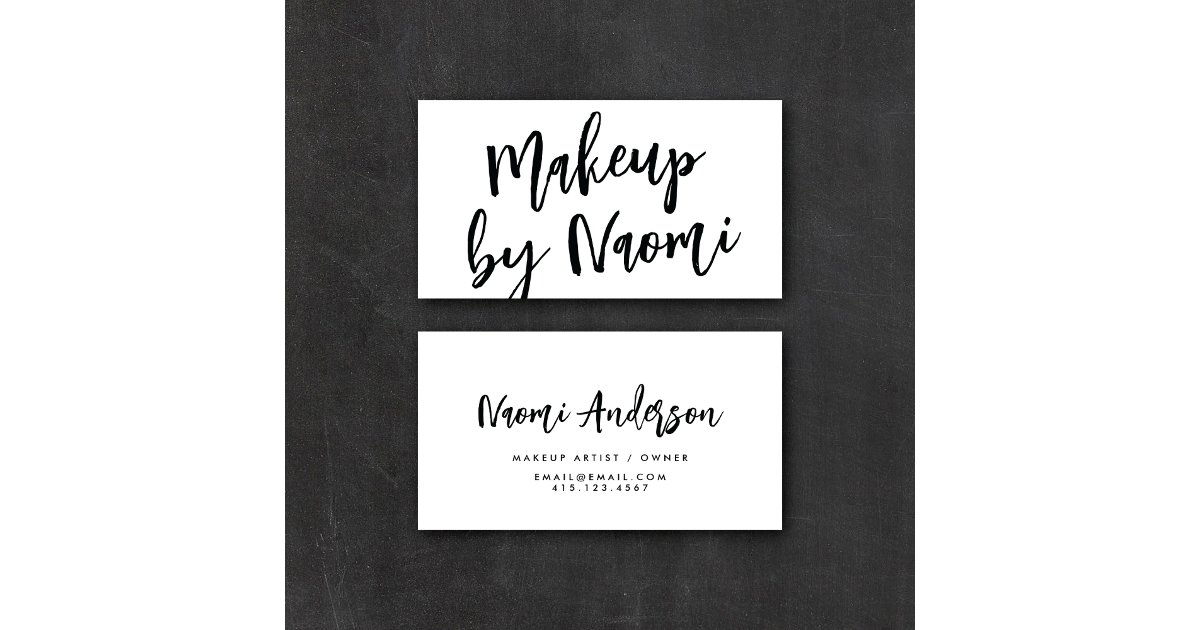 Chic Black & White Modern Calligraphy Script Business Card | Zazzle
