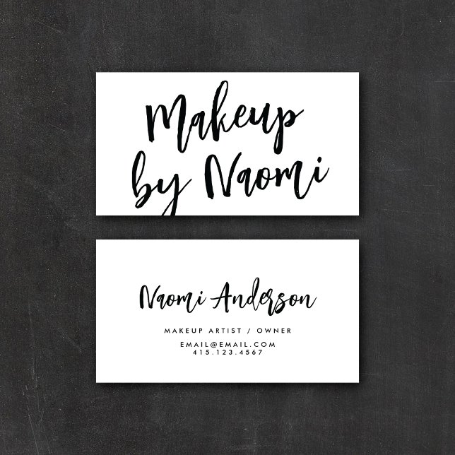 Chic Black & White Modern Calligraphy Script Business Card (Creator Uploaded)