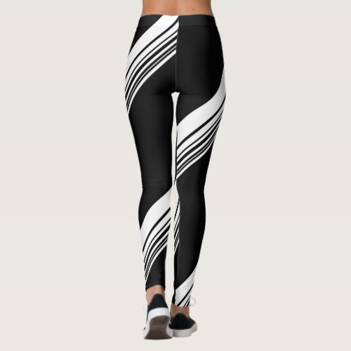 Chic black white modern pattern diy leggings