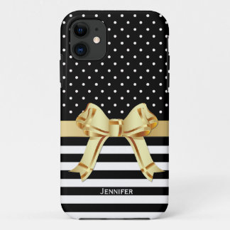 Chic Black & White Pattern iPhone 11 Case