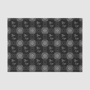 Chic Black White Pattern Custom Business Logo Tissue Paper