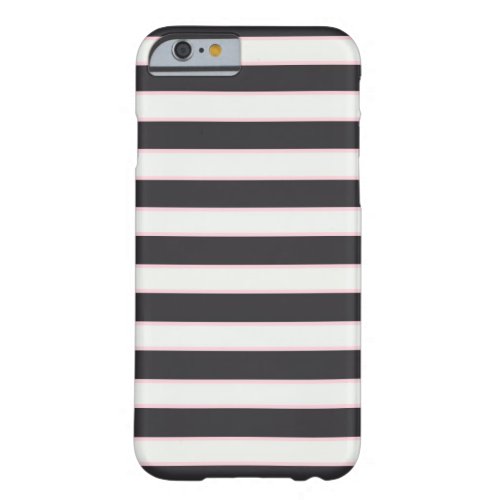Chic Black White  Pink Striped iPhone 6 Case