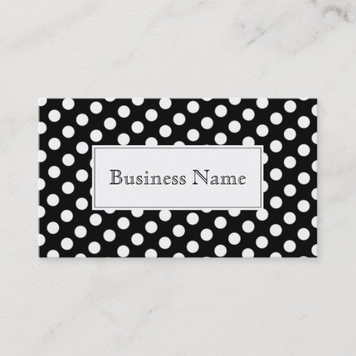 Chic Black  White Polka Dots Business Card