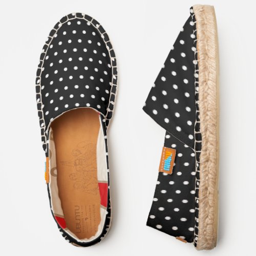 Chic Black White Polka Dots Fashion Casual Slip On Espadrilles