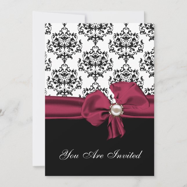 Chic Black & White Rehearsal Dinner Invitation (Front)