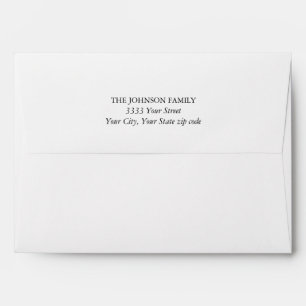 Chic Black White Return Address Back Flap Envelope