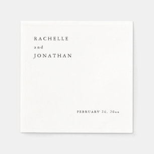 Chic Black White Simple Wedding Napkins