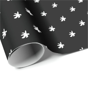 Chic black white snowflakes Christmas holidays Wrapping Paper
