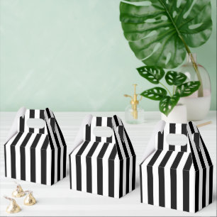 Chic Black White Stripe Pattern Simple Modern Look Favor Boxes