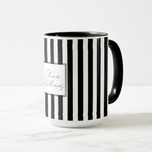 Chic Black White Stripe Pattern Simple Modern Look Mug