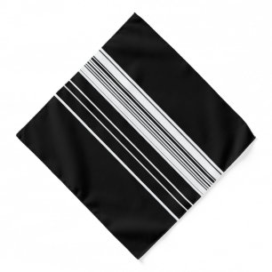 Chic black white striped bandana