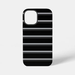 Chic black white striped  iPhone 12 mini case
