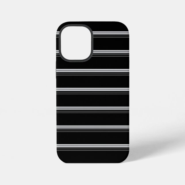Chic black white striped  iPhone case (Back)