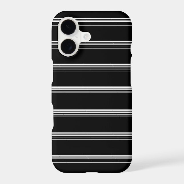 Chic black white striped  iPhone case (Back)