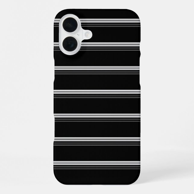 Chic black white striped  iPhone case (Back)