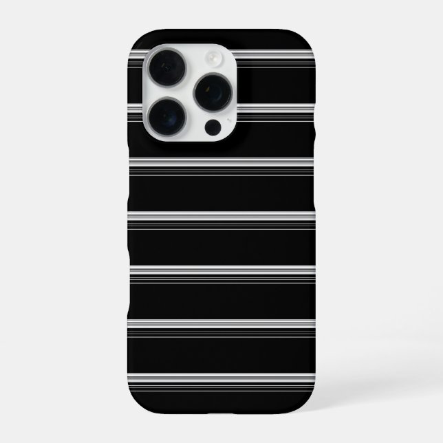 Chic black white striped  iPhone case (Back)