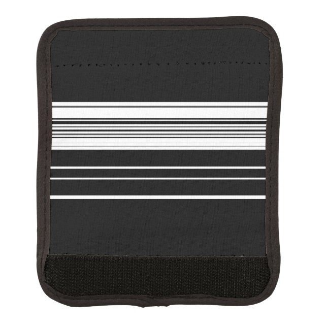 Chic black white striped  luggage handle wrap (Front)