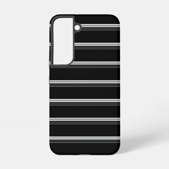 Chic black white striped  samsung galaxy case (Back)