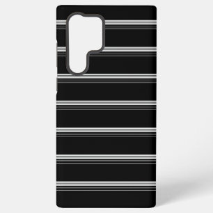 Chic black white striped samsung galaxy s22 ultra case