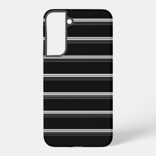 Chic black white striped samsung galaxy s22+ case