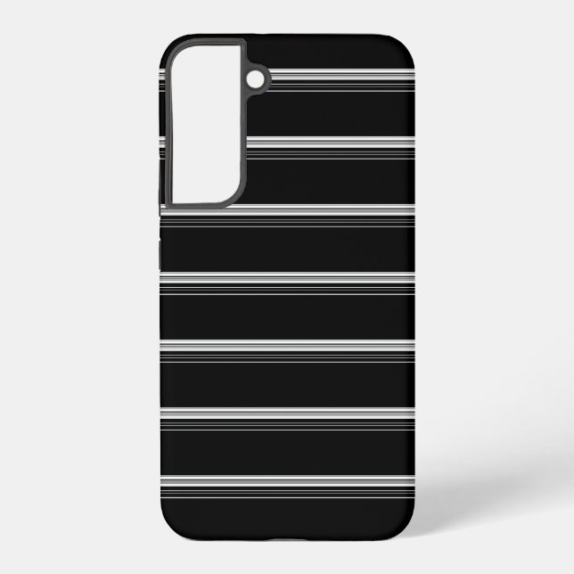 Chic black white striped  samsung galaxy case (Back)