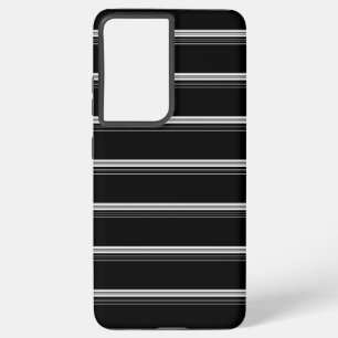 Chic black white striped samsung galaxy s21+ case
