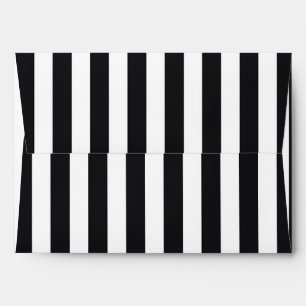 Chic Black & White Striped Stripes Invite Envelope