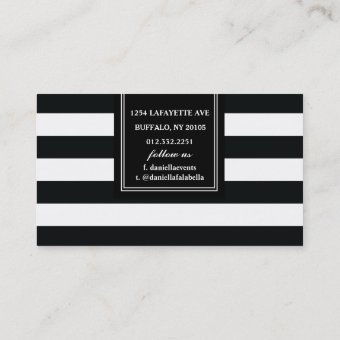 Chic Black &amp; White Stripes Professional Template Business Card | Zazzle