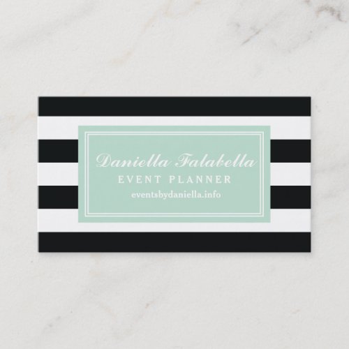 Chic Black &amp; White Stripes Professional Template Business Cards