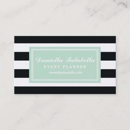 Customizable Chic Black &amp; White Stripes Professional Template Business Cards