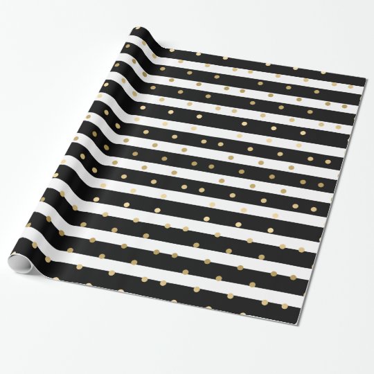 black and gold polka dot wrapping paper