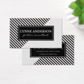 Chic Black White Stripes with Texture (Desk)