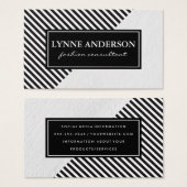 Chic Black White Stripes with Texture (Front & Back)
