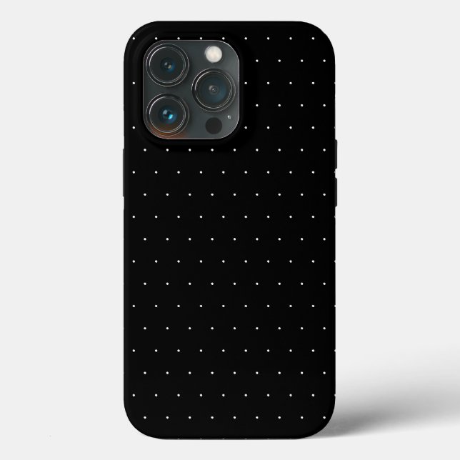 Chic black white tiny polka dots pattern cute Case-Mate iPhone case (Back)