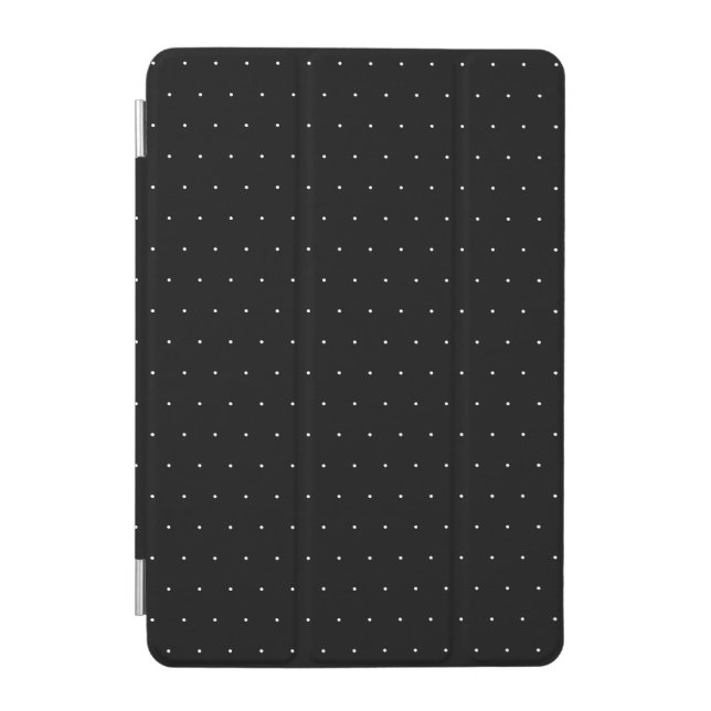 Chic black white tiny polka dots pattern cute iPad mini cover (Front)